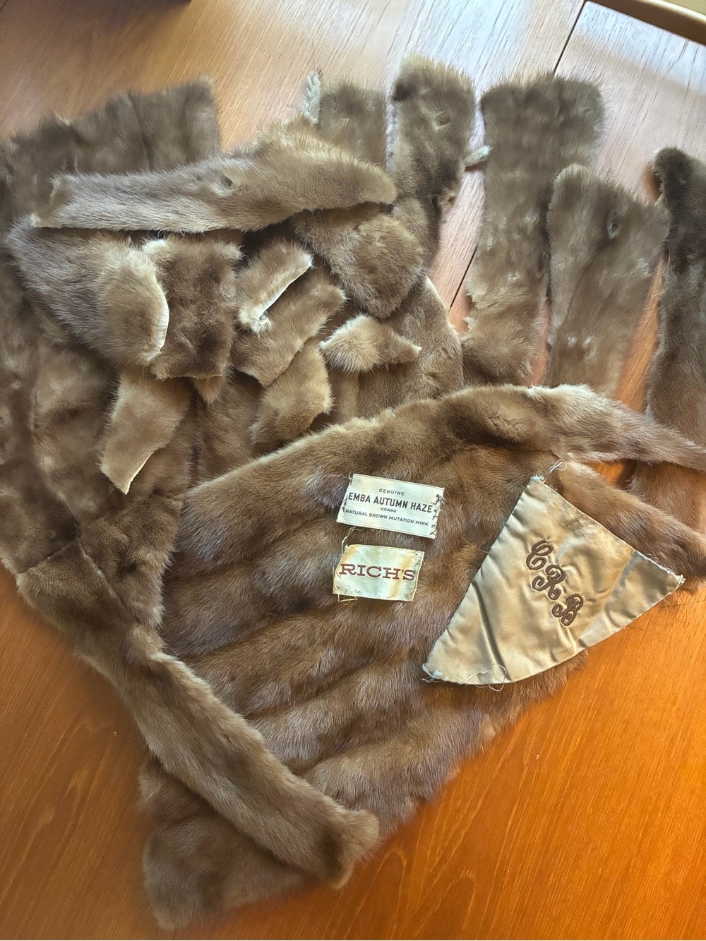 Vintage 1950’s Deconstructed Mink Stole; EMBA Autumn Haze